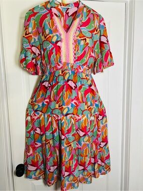 ANANY MAXI Colorful Floral Print Women's Dress - Pink Multi